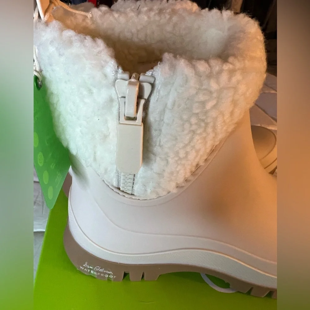 NWT Sam Edelman Ivory waterproof/weatherproof boots. Women’s size 8m. Faux fur - Picture 4 of 11